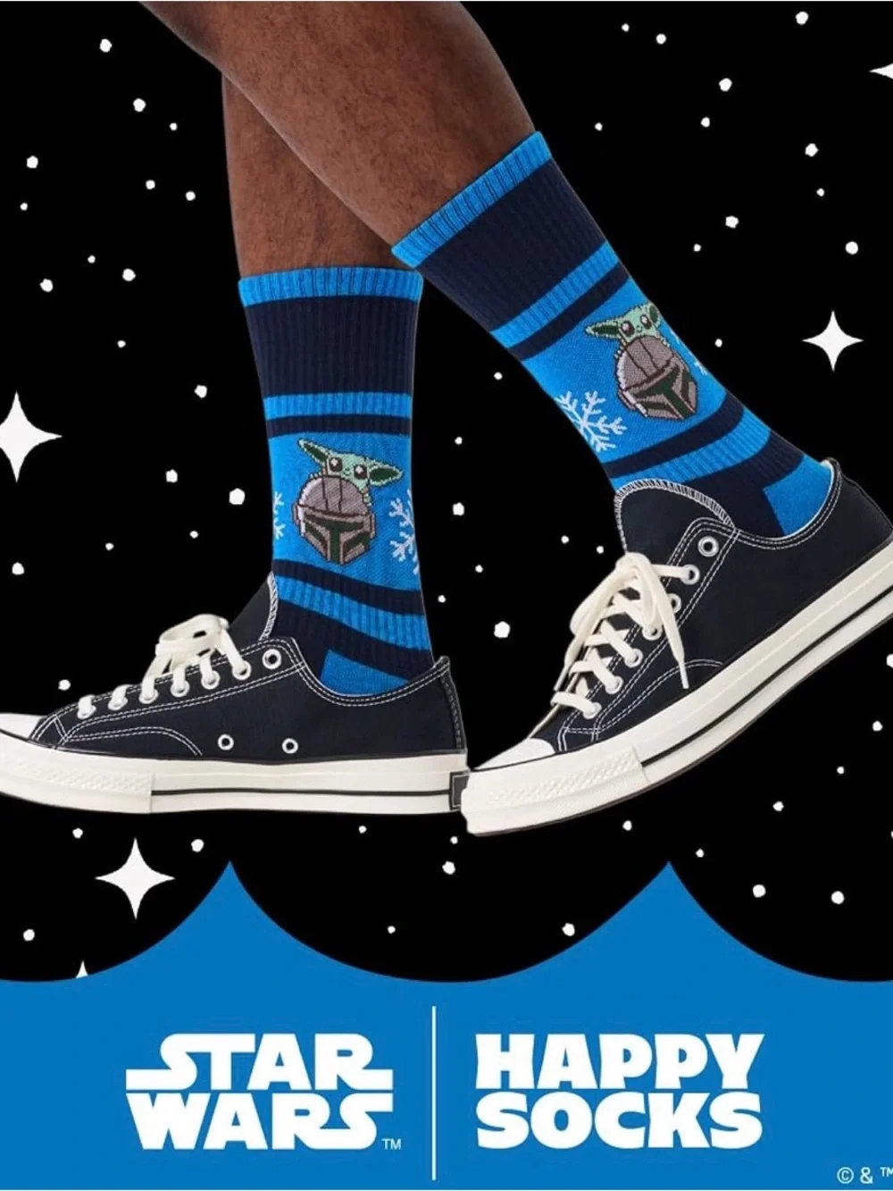 Star Wars Happy Socks Mini & Me crew Socks - 1 pair Adult and 0-12 months socks